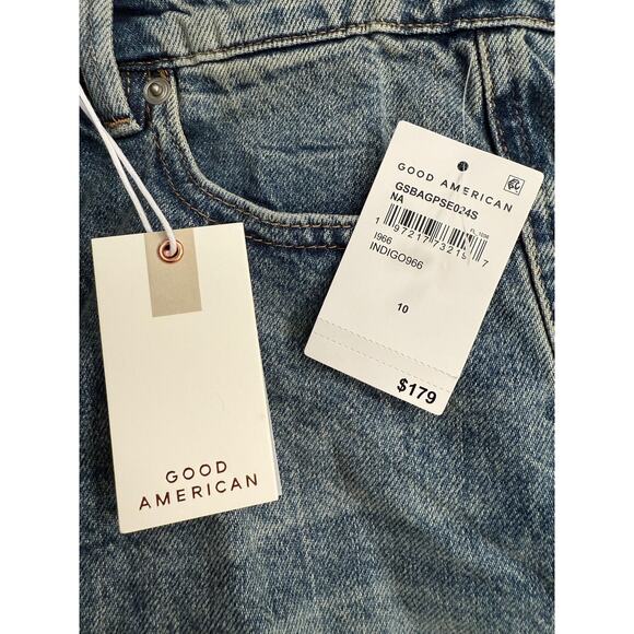 Good American Jeans Women's 10/30 Blue Good Extreme Barrel High Rise NWT - Picture 5 of 12